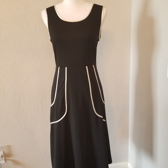 Sunny Girl Black/White Dress Sz M - Picture 4 of 8